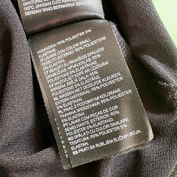 H&M Womens Blouse Top Shirt Pullover Balloon Sleeve Stretch Relaxed Fit Black M - Picture 10 of 12